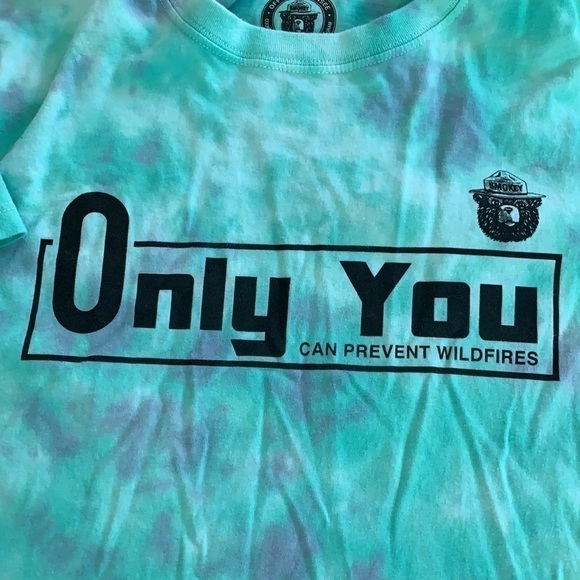 ‘Only you can prevent wildfires’ tie dye tee - Picture 2 of 4